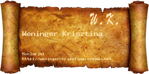 Weninger Krisztina névjegykártya